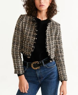 check tweed jacket womens