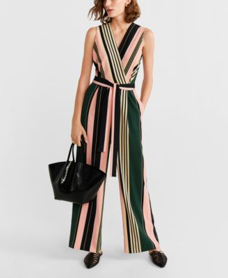 mango striped long jumpsuit