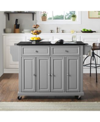 Crosley Solid Black Granite Top Kitchen Cart, Island