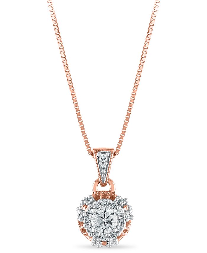 Macy's diamond solitaire necklace deals