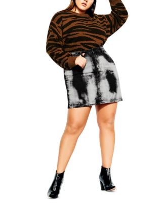 CITY CHIC - Trendy Plus Size Acid Wash Mini Skirt