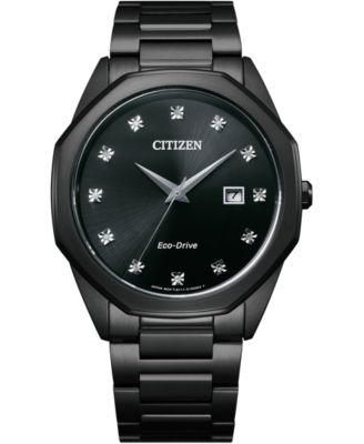 citizen eco drive black with diamonds