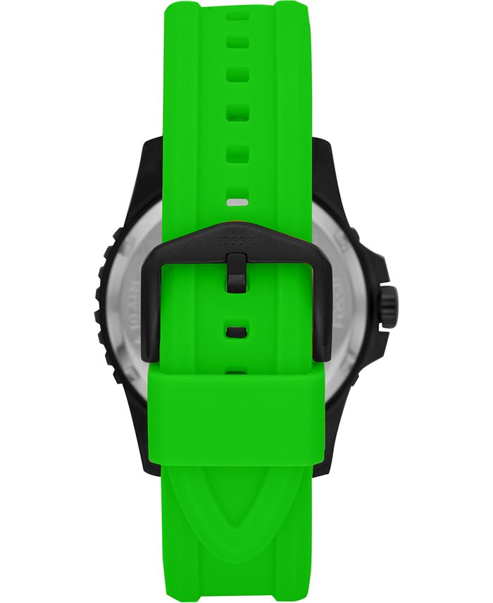 Fossil Men's FB01 Green Silicone Strap Watch 42mm Macy's