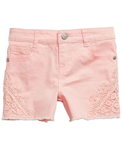 Epic Threads Toddler Girls Crochet Inset Denim Shorts, Created for Macy