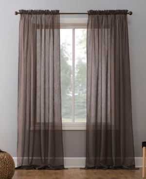 No. 918 Crushed Sheer Voile 51" X 95" Curtain Panel In Sable