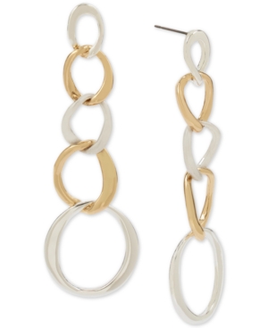 image of Robert Lee Morris Soho Two-Tone Sculptural Circle Link Linear Earrings