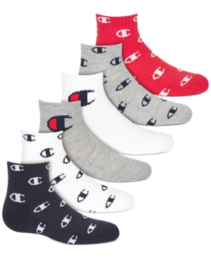 image of Champion Little & Big Boys 6-Pk. Logo Low-Cut Socks