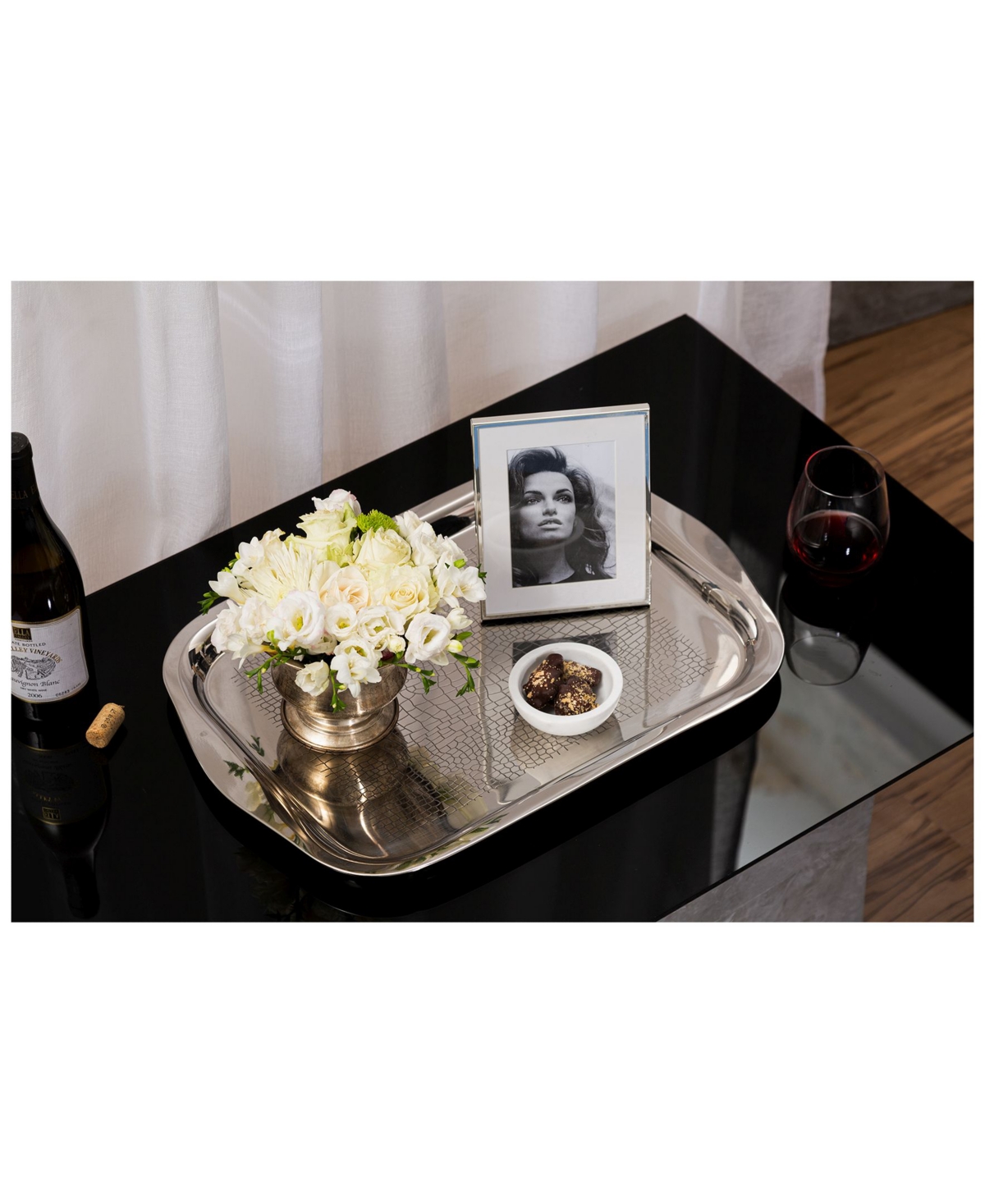 Classic Touch Stainless Steel Rectangular Tray