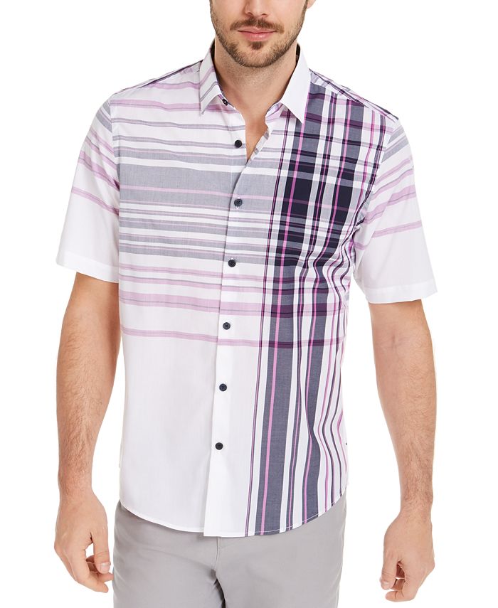 Alfani Men's Varied Plaid Shirt, Created for Macy's - Macy's