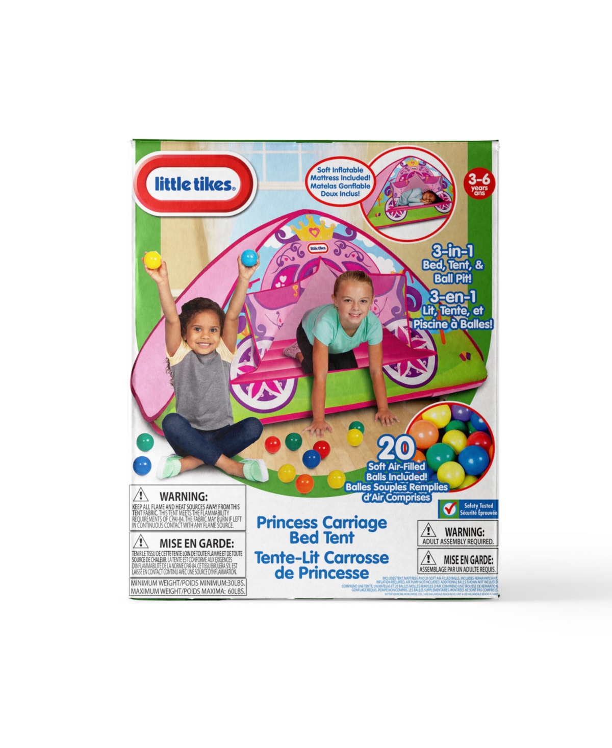 Little Tikes Enchanted Princess Carriage 3-in-1 Bed, Tent, Ball Pit In Multi