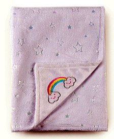 Rainbow Embroidered Double Layer Plush Baby Blanket