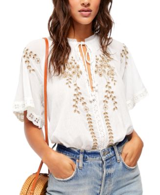 Free People Dahlia Embroidered Top - Macy's