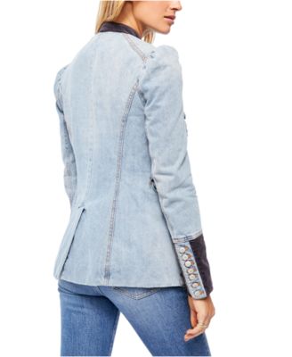 Free People Denim Seamed & Structured Jacket