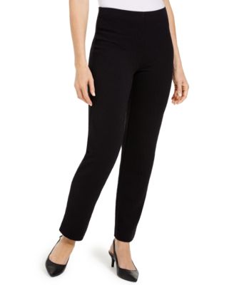 JM Collection - Textured Tummy-Control Pull-On Pants