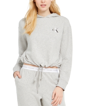 CALVIN KLEIN CK ONE CROPPED FRENCH TERRY LOUNGE HOODIE