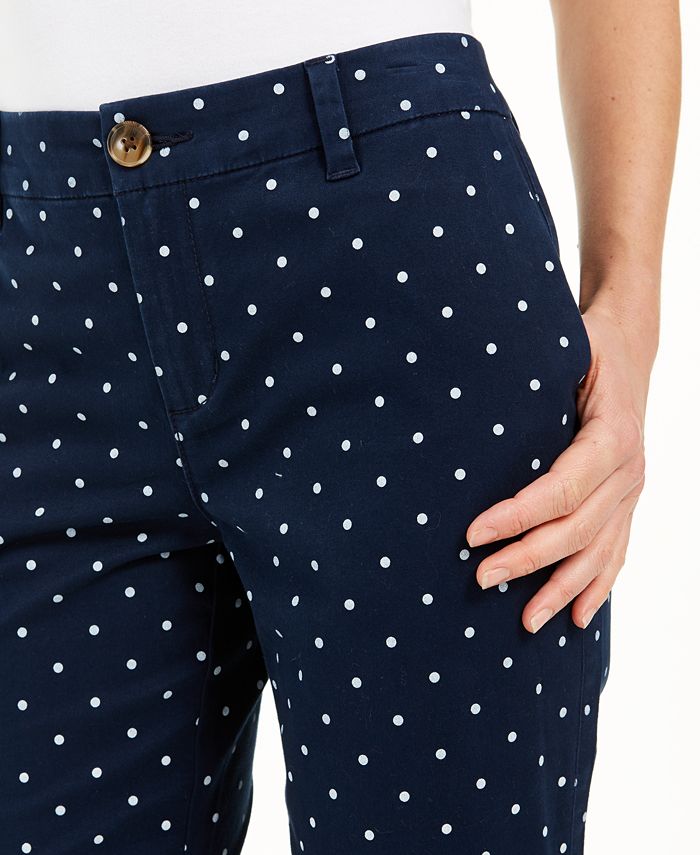 Style & Co PolkaDot Chino Capri Pants, Created for Macy's Macy's