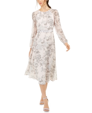 Tommy Hilfiger Diana Floral Print Chiffon Midi Dress Created For