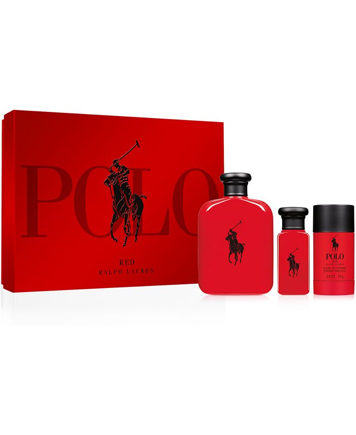 Ralph Lauren Men's 3-Pc. Polo Red Eau de Toilette Gift Set - Macy's