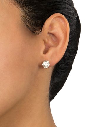 Giani Bernini - Crystal 8mm Pave Earrings in Sterling Silver. Available in Clear, Blue, Light Blue or Multi