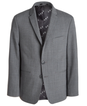 Dkny Big Boys Classic-Fit Stretch Gray Tonal Plaid Suit Jacket