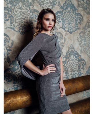 betsy & adam draped sheath dress