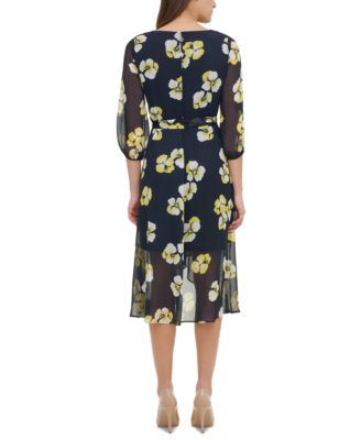 tommy hilfiger yellow floral dress