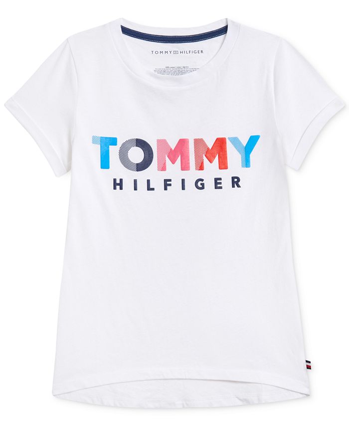 Tommy Hilfiger Big Girls Cotton Logo-Print T-Shirt - Macy's