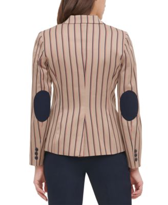 Tommy Hilfiger Striped Elbow Patch Blazer