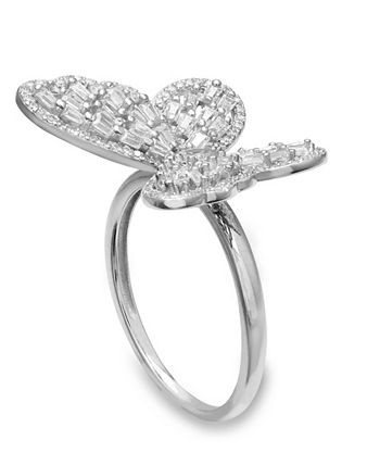 Giani Bernini - Cubic Zirconia Baguette Butterfly Ring (1-1/2 ct. t.w.) In Sterling Silver or 18K Rose Gold over Sterling Silver