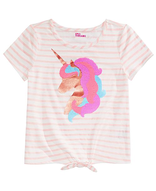 Epic Threads Big Girls Unicorn Flip Sequin T Shirt Created For