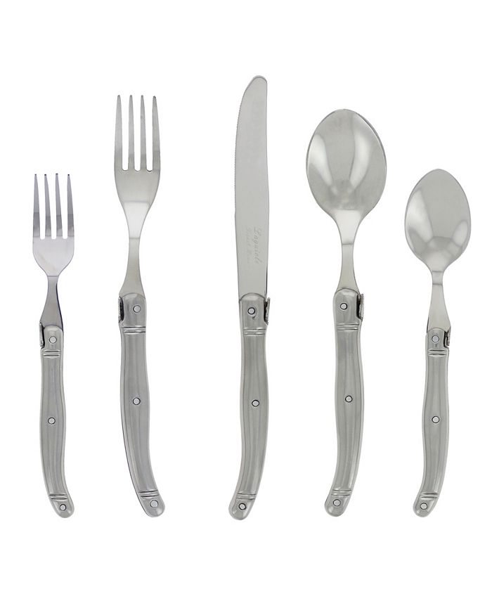 French Home - Laguiole 20 Piece Stainless Steel Flatware Set, Service for 4, Stainless Steel Handles.