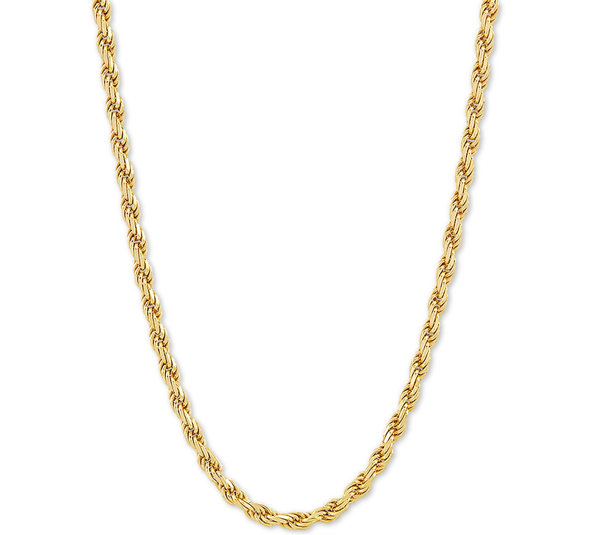 Rope Link 18" Chain Necklace in 18k Gold-Plated Sterling Silver - Gold Over Silver