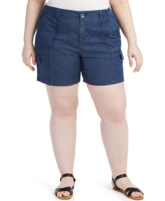 plus size chambray shorts