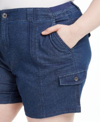 plus size chambray shorts