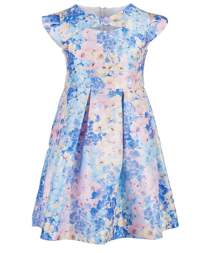 Bonnie Jean Toddler Girls Floral-Print Cap-Sleeve Dress - Macy's
