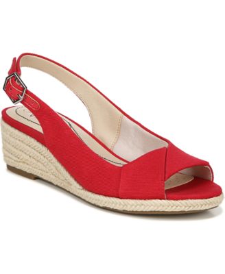 ladies red wedges