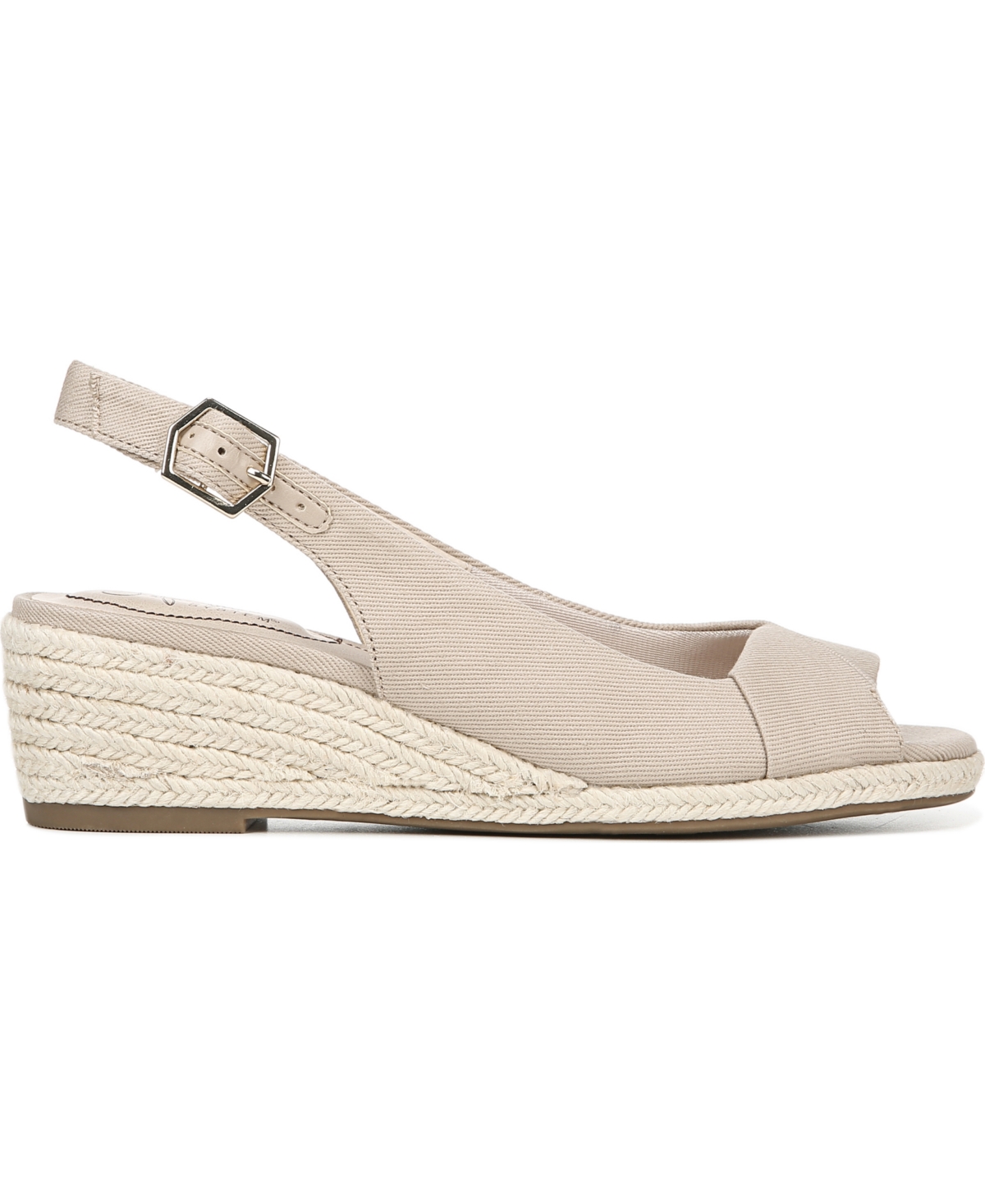 LifeStride Women's Socialite Peep Toe Slingback Espadrille Wedge Sandals