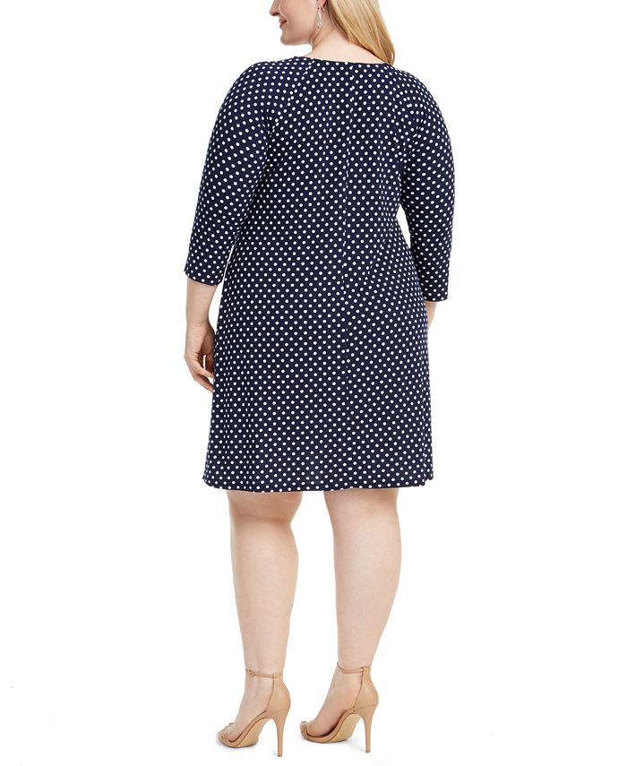 MSK Plus Size Polka Dot Grommet Dress & Reviews - Dresses - Plus Sizes ...