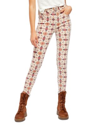 printed skinny jeans