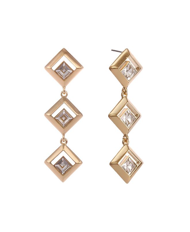 Christian Siriano New York Gold Tone Diamond Shape Linear Earrings ...