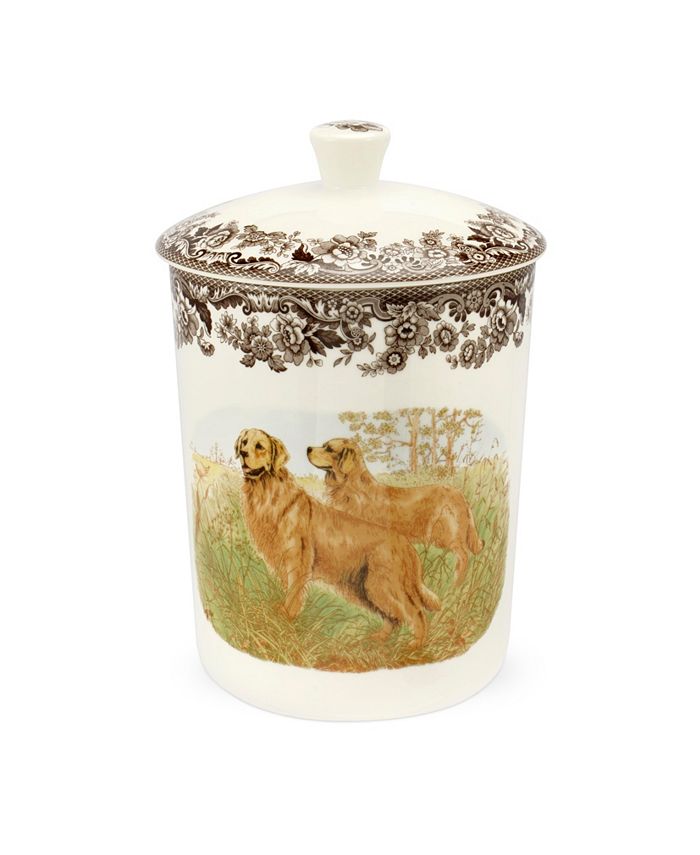 Spode Woodland Golden Retriever Medium Canister Macy's