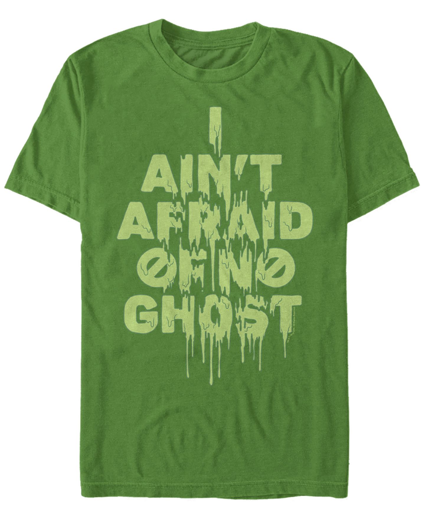 Мужская рубашка Fifth Sun Ain'T Afraid of No Ghost Slime Text Short Sleeve T, цвет: Изумрудный — фото 1
