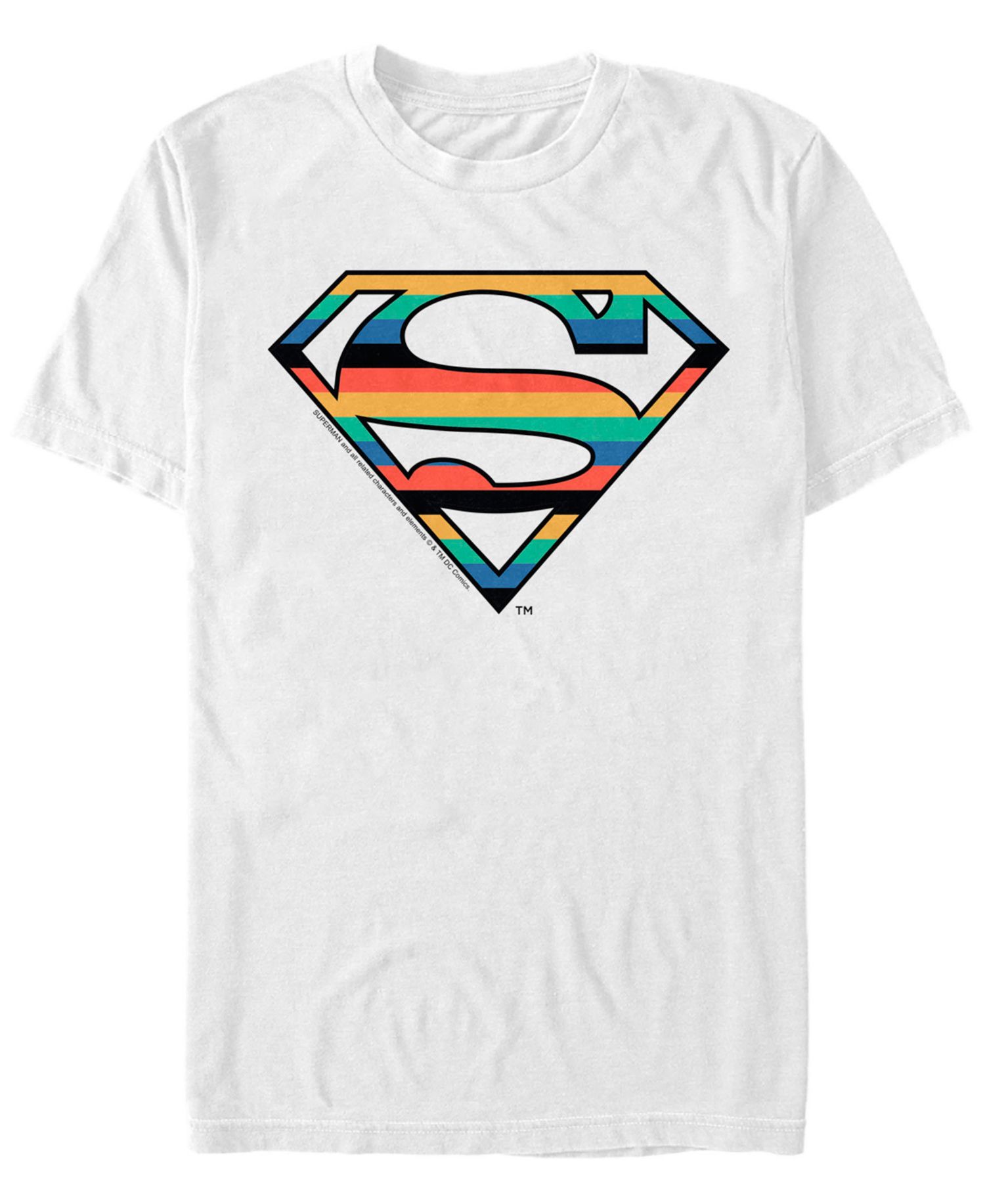 DC Men's Superman Stripes Logo Short Sleeve T-Shirt