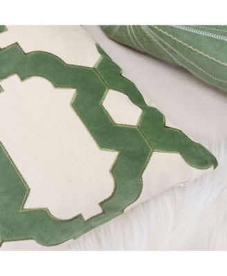 Gabriella Olive Cotton Decorative Pillow, 20" x 20"