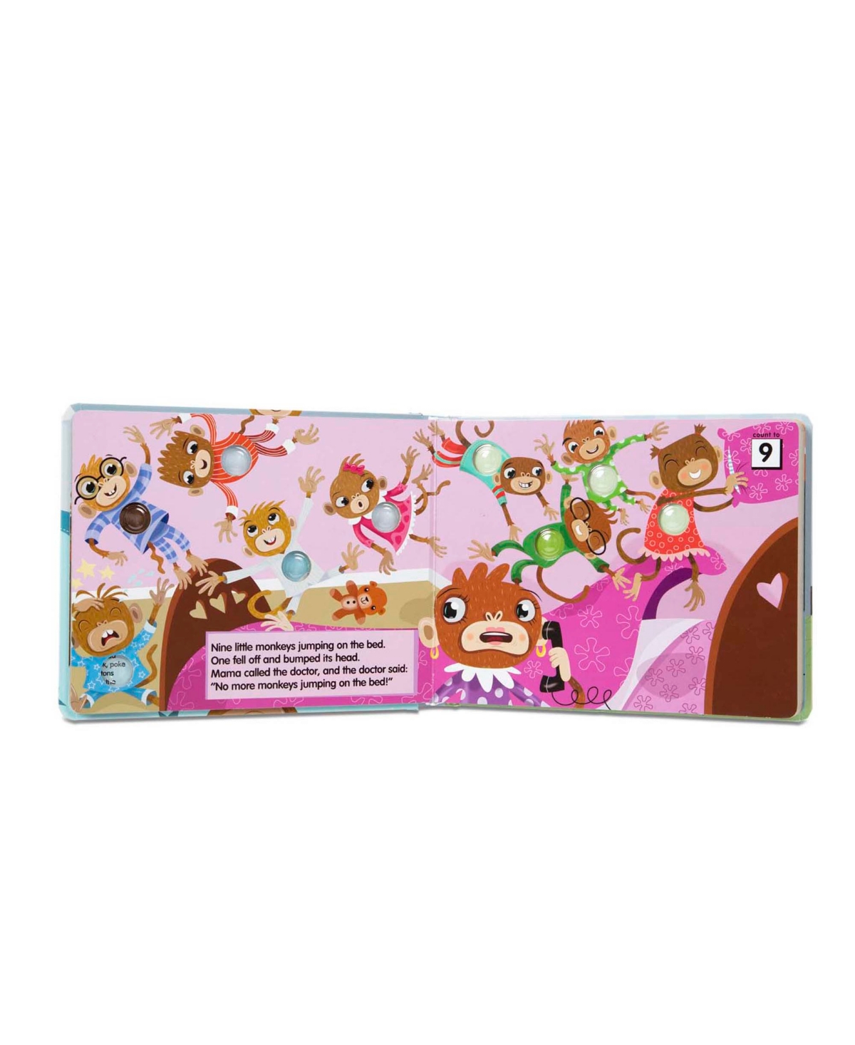 Melissa Doug Children's Book - Poke-a-Dot: 10 Little Monkeys Board Book with Buttons to Pop