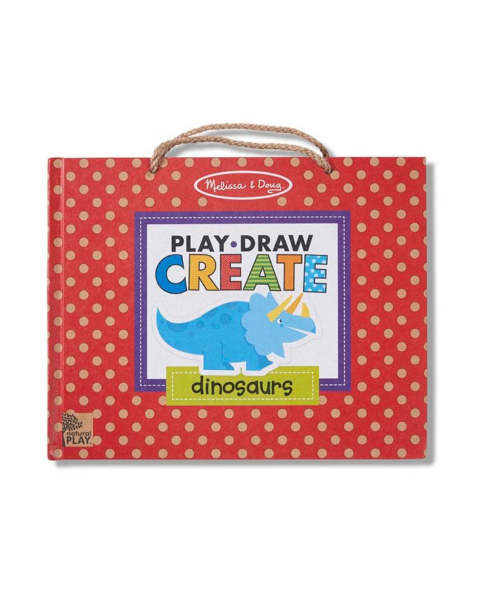 Melissa and Doug - Natural Play: Play, Draw, Create Reusable Drawing Magnet Kit – Dinosaurs 41 Magnets, 5 Dry-Erase Markers