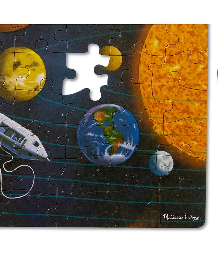 Melissa and Doug - Natural Play Cardboard Jigsaw Floor Puzzle: Outer Space 100 Pieces