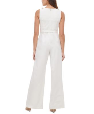 Tommy Hilfiger Women's Tie-Waist Scuba Crepe Jumpsuit 