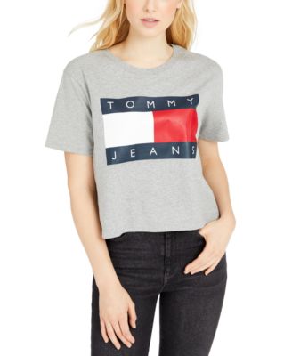Cropped Cotton Flag Logo T-Shirt