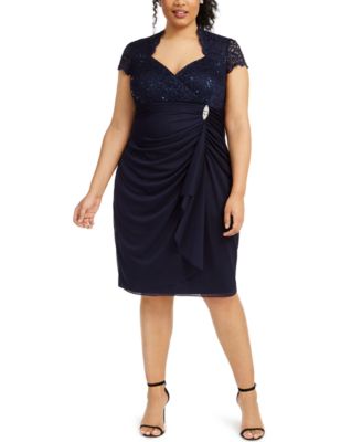 macy's navy blue lace dress
